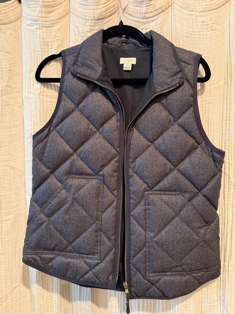 J. Crew Quilted Puffer Vest in Heather Blue